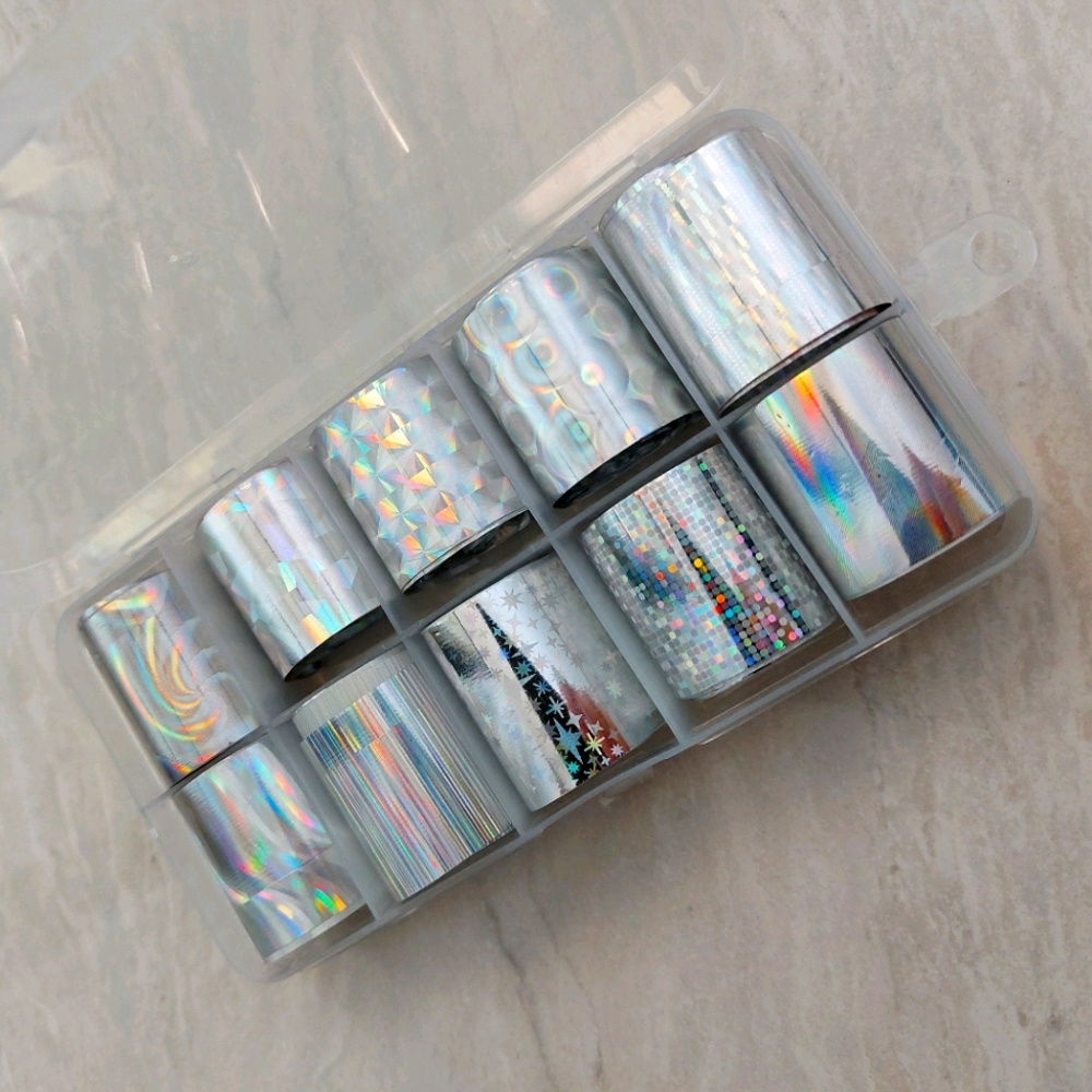 NEW Nail art nail foils with case